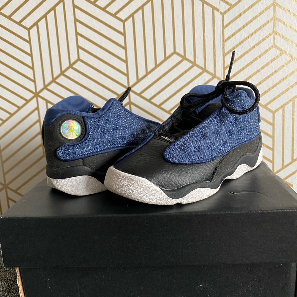 Jordan Blue and Black High-Top Sneakers with Quilted Upper